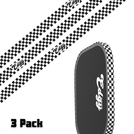 B&W Checkers Edge Tape (3 pack) - Pickleball Paddle Edge Tape