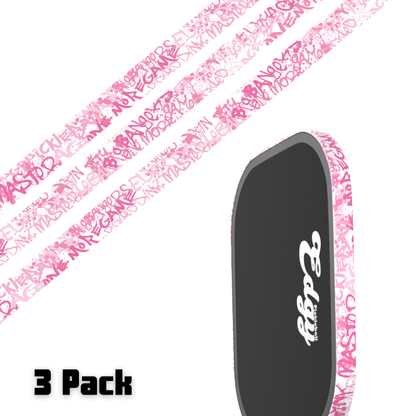 Pink Graffiti Edge Tape (3 pack) - Pickleball Paddle Edge Tape