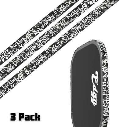 White Graffiti Edge Tape (3 pack) - Pickleball Paddle Edge Tape