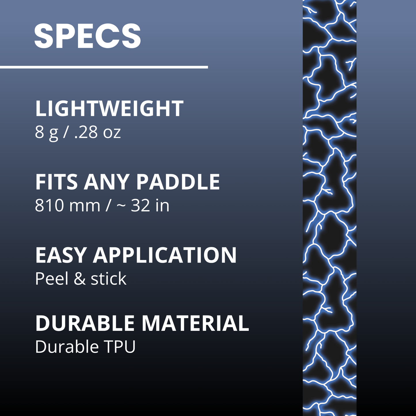 Blue Lightning Edge Tape (3 pack) - Pickleball Paddle Edge Tape