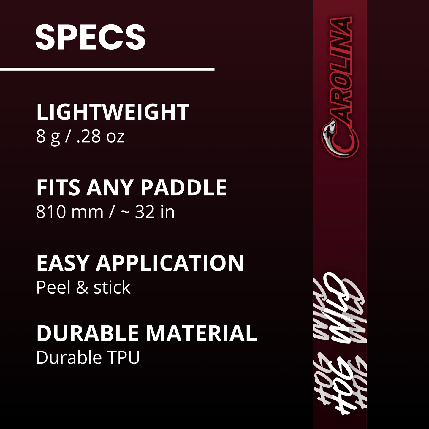 Carolina Hogs Edge Tape (3 pack) - Pickleball Paddle Edge Tape