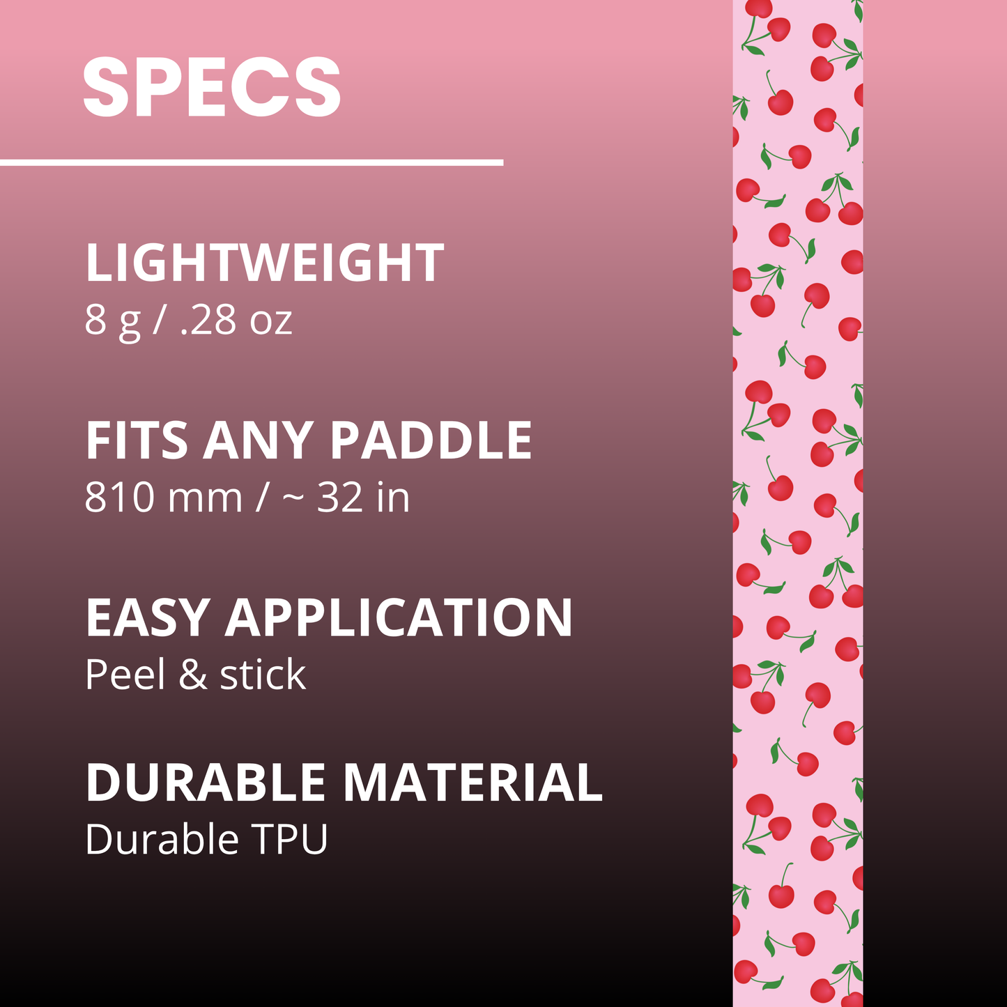 Cherries Edge Tape (3 pack) - Pickleball Paddle Edge Tape