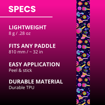 Pink Psychedelic Edge Tape (3 pack) - Pickleball Paddle Edge Tape