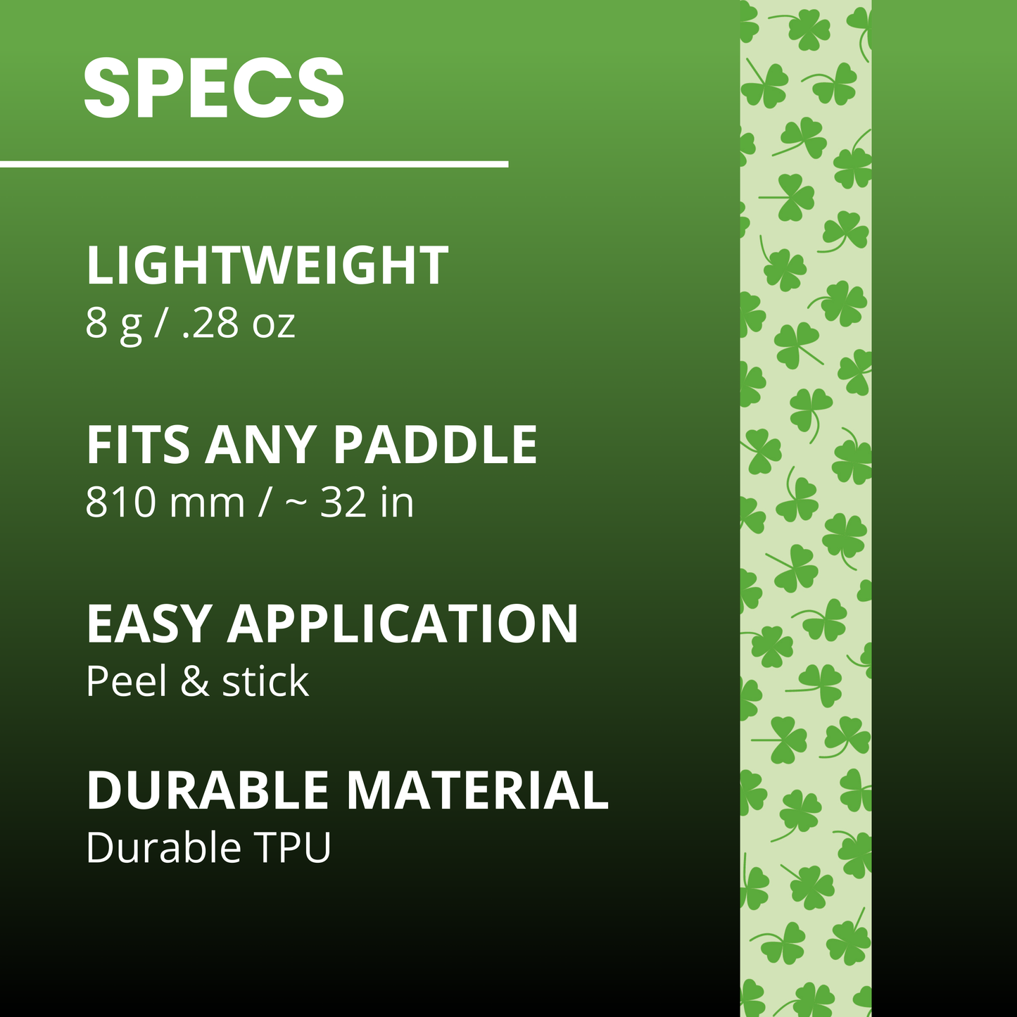 Lucky Clovers Edge Tape (3 pack) - Pickleball Paddle Edge Tape