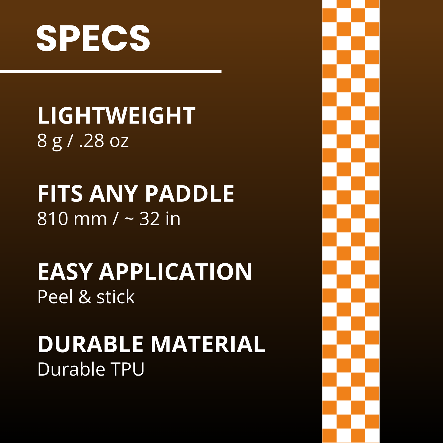 Orange Checkers Edge Tape (3 pack) - Pickleball Paddle Edge Tape