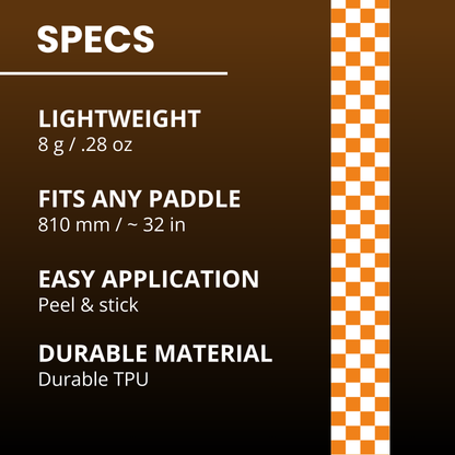 Orange Checkers Edge Tape (3 pack) - Pickleball Paddle Edge Tape