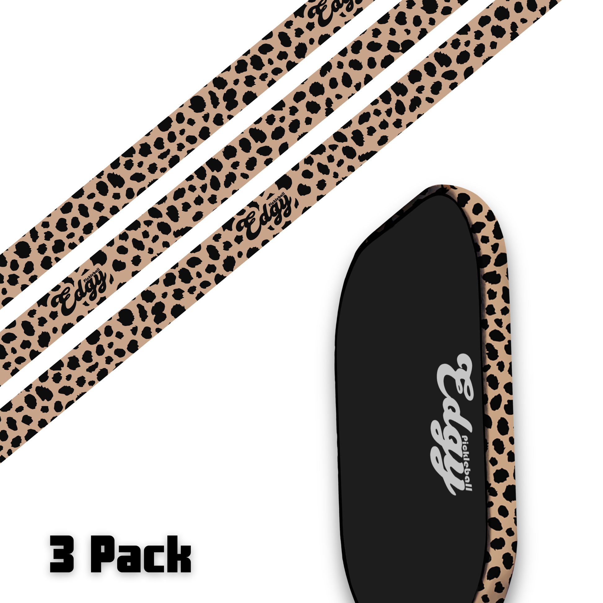 Cheetah Print Edge Tape (3 pack) - Pickleball Paddle Edge Tape Cheetah Print Edge Tape (3 pack) - Pickleball Paddle Edge Tape