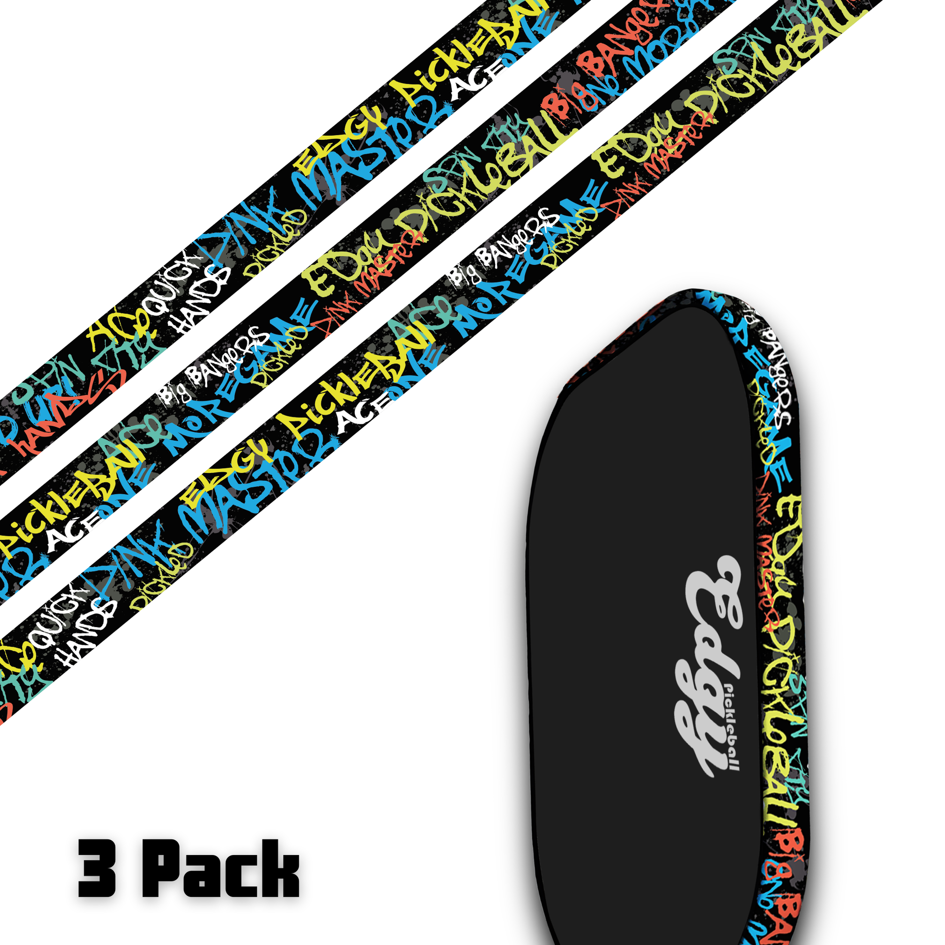 [G-RAPシールド] JACK BALL - Young Trends... Graffiti Edge Tape (3 pack) - Pickleball Paddle Edge Tape – Edgy
